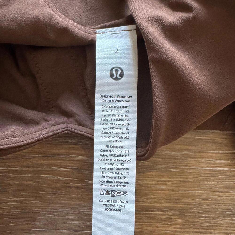 Lululemon Align Tank Cropped JAVA Size 2 NWT - Picture 5 of 6